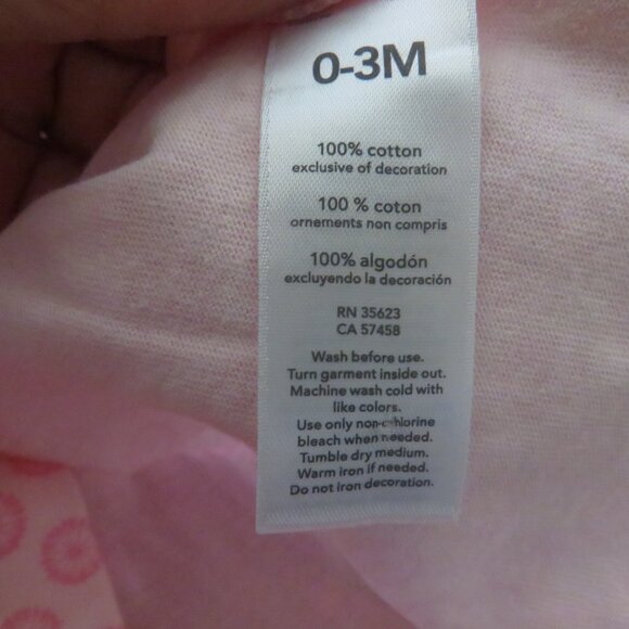 Baby Pink Dress with Embroidered Monkey with Panties 0-3mts Carters - Picture 7 of 9